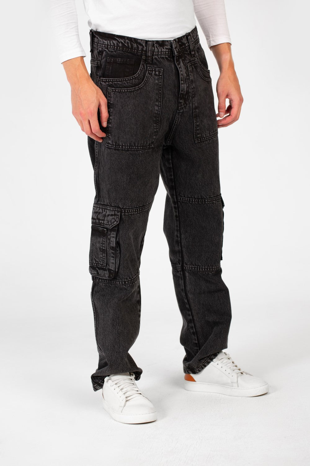 Men's Cargo Jeans Pants With A Modern Fit And Pockets