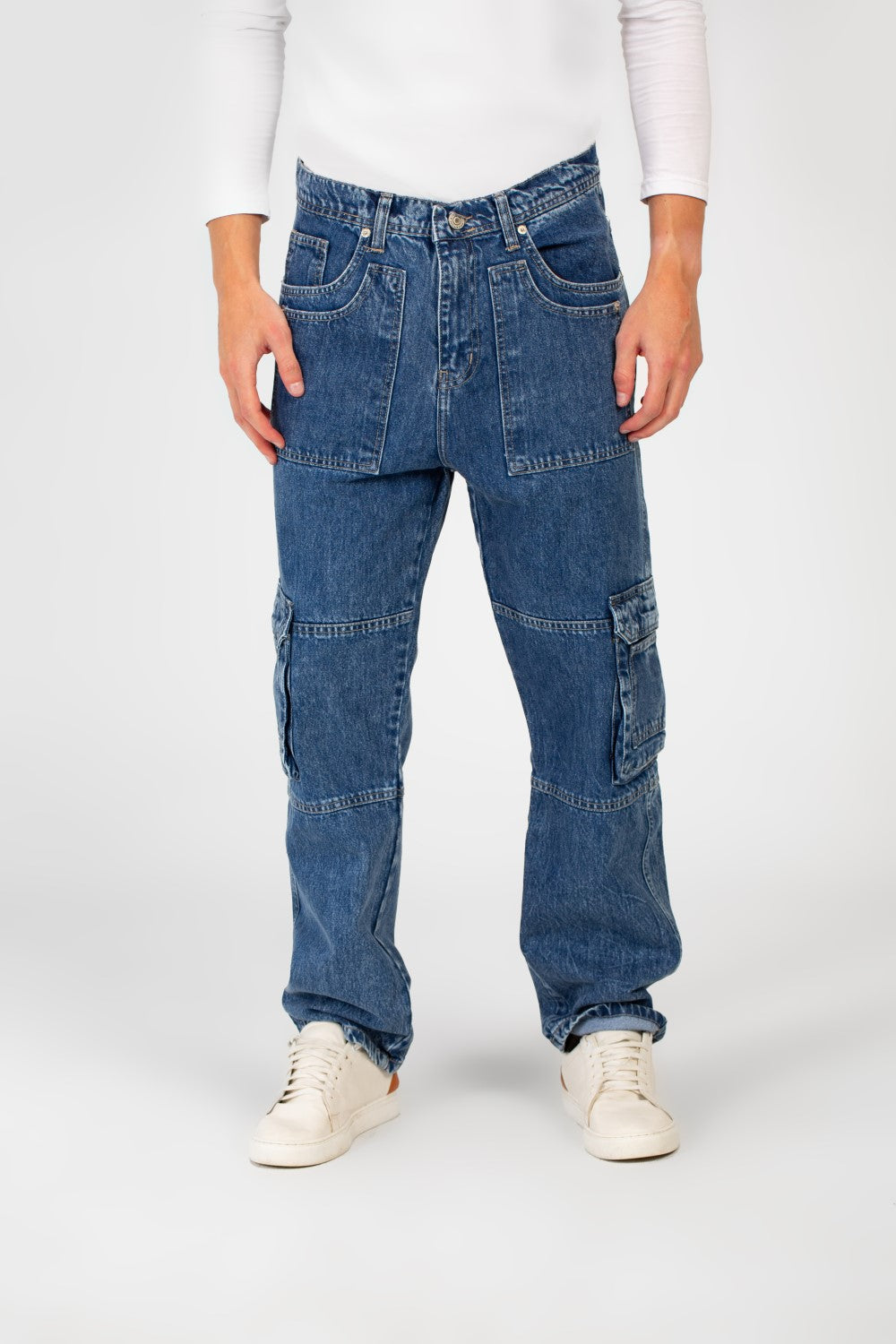 Men's Cargo Jeans Pants With A Modern Fit And Pockets