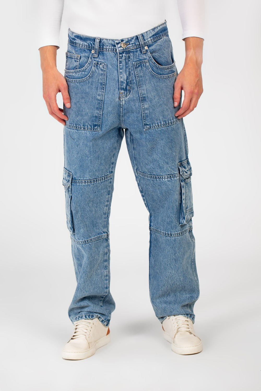 Men's Cargo Jeans Pants With A Modern Fit And Pockets
