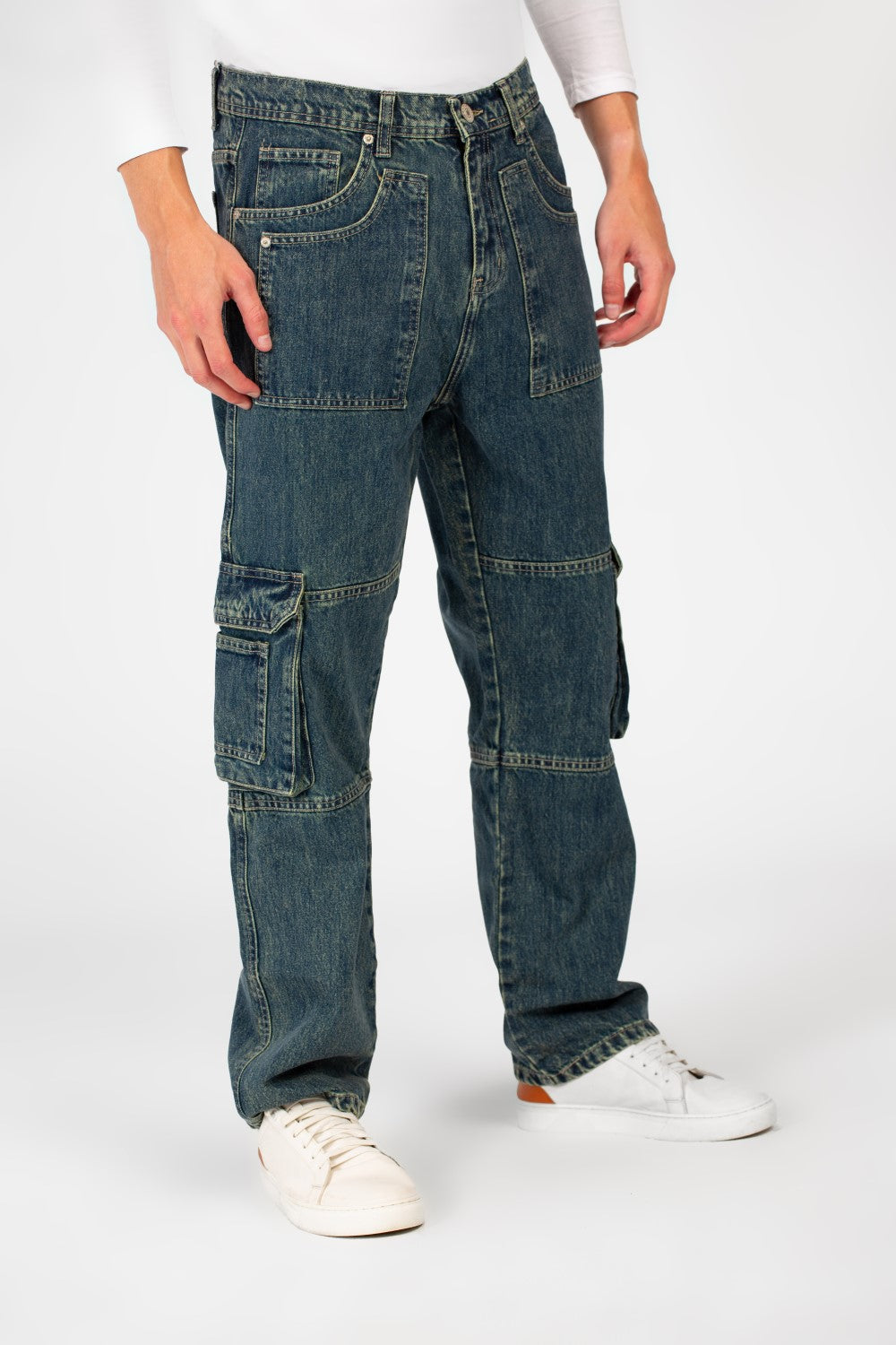 Men's Cargo Jeans Pants With A Modern Fit And Pockets
