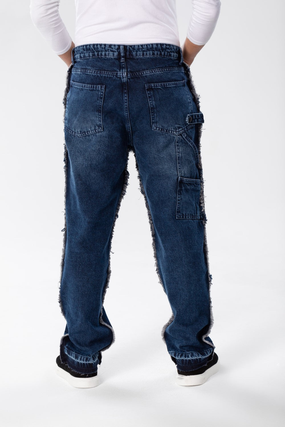 Men's Cargo Jeans Pants With A Modern Print And Cut