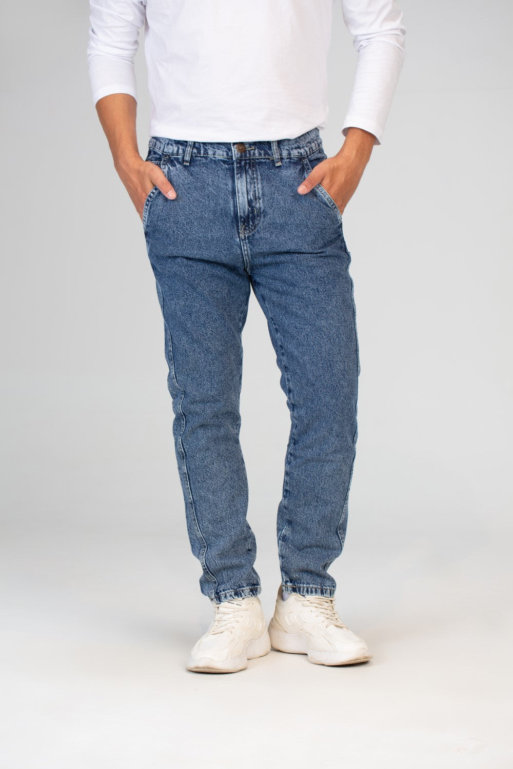 Mens Wide Leg Jeans With A Comfortable Fit And A High Waist