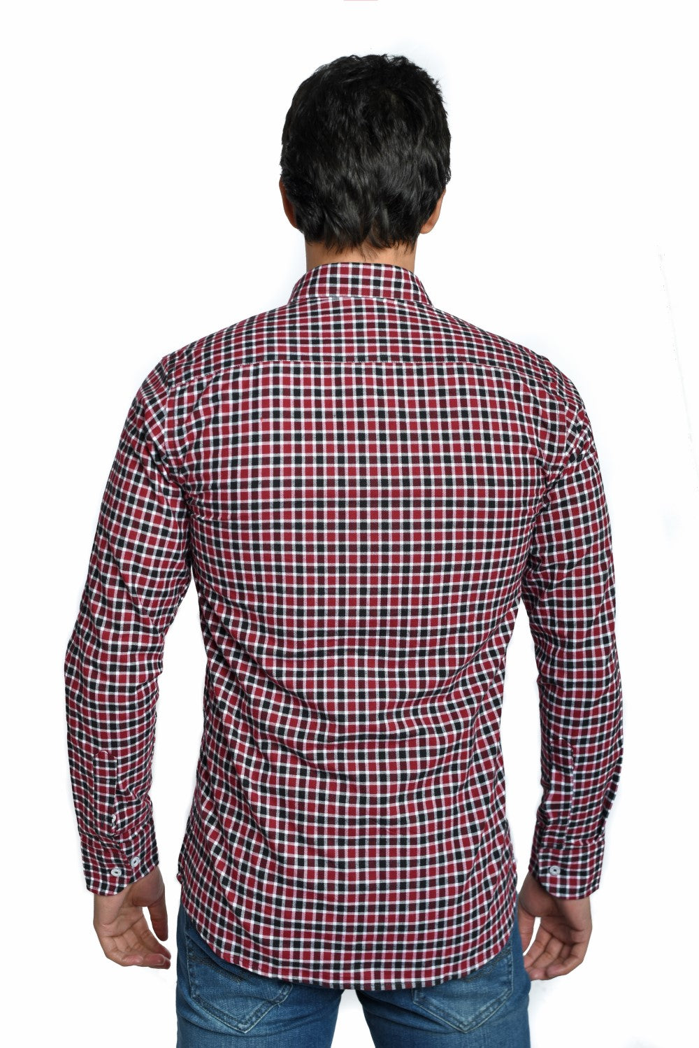 Men's Unique Style Regular Fit Cotton Shirt With Checked Details That Features A Unique Cut