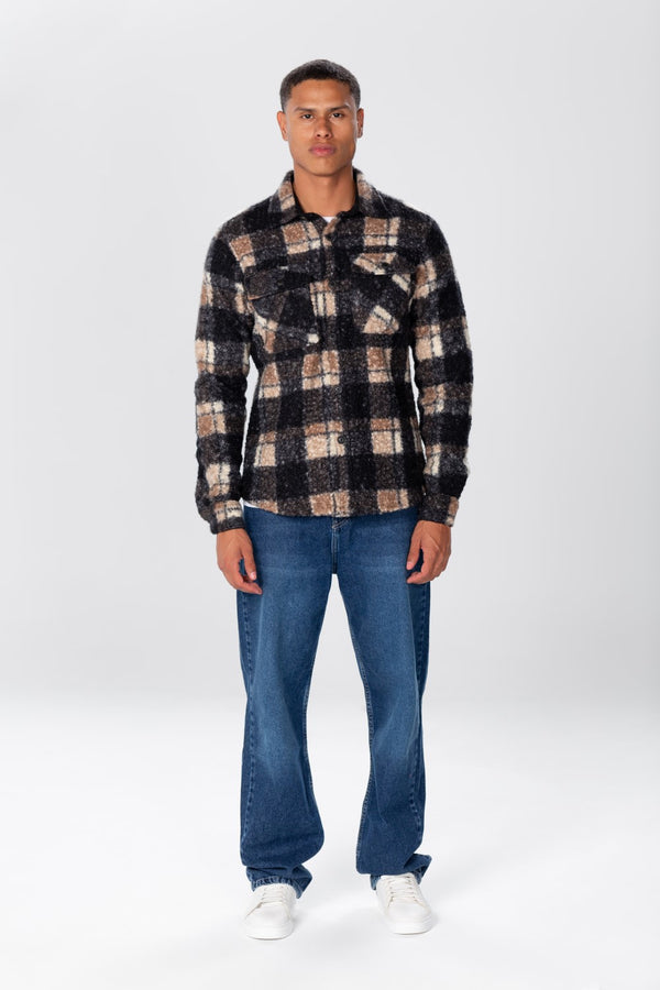 Men's Checked Shirt With Buttons And Front Pockets 1