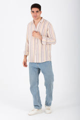 Mens Striped Slim Fit Button Front Shirt