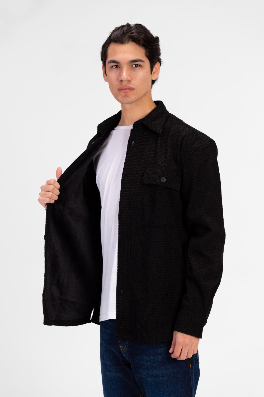 Men's Fur Padded Long Sleeve Shirt Comfortable Material