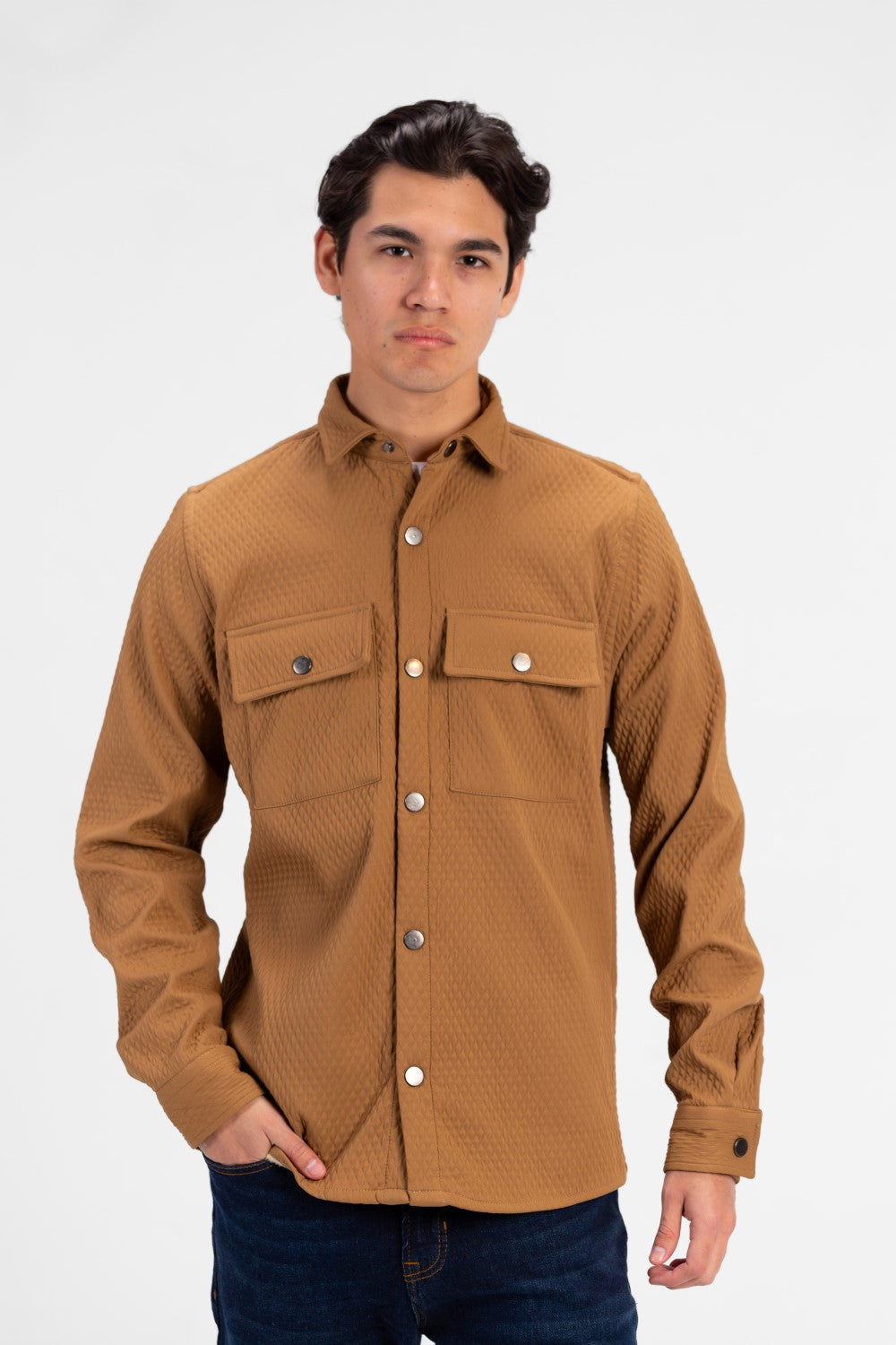 Men's Fur Padded Long Sleeve Shirt Comfortable Material