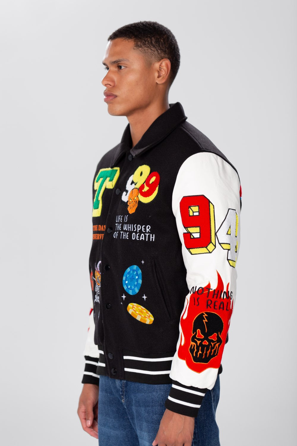 Men's Tomato Baseball Varsity Long Sleeve Jacket