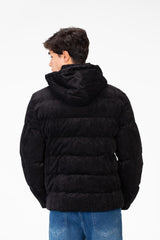 Men's Long Sleeved Velvet Hood Jacket