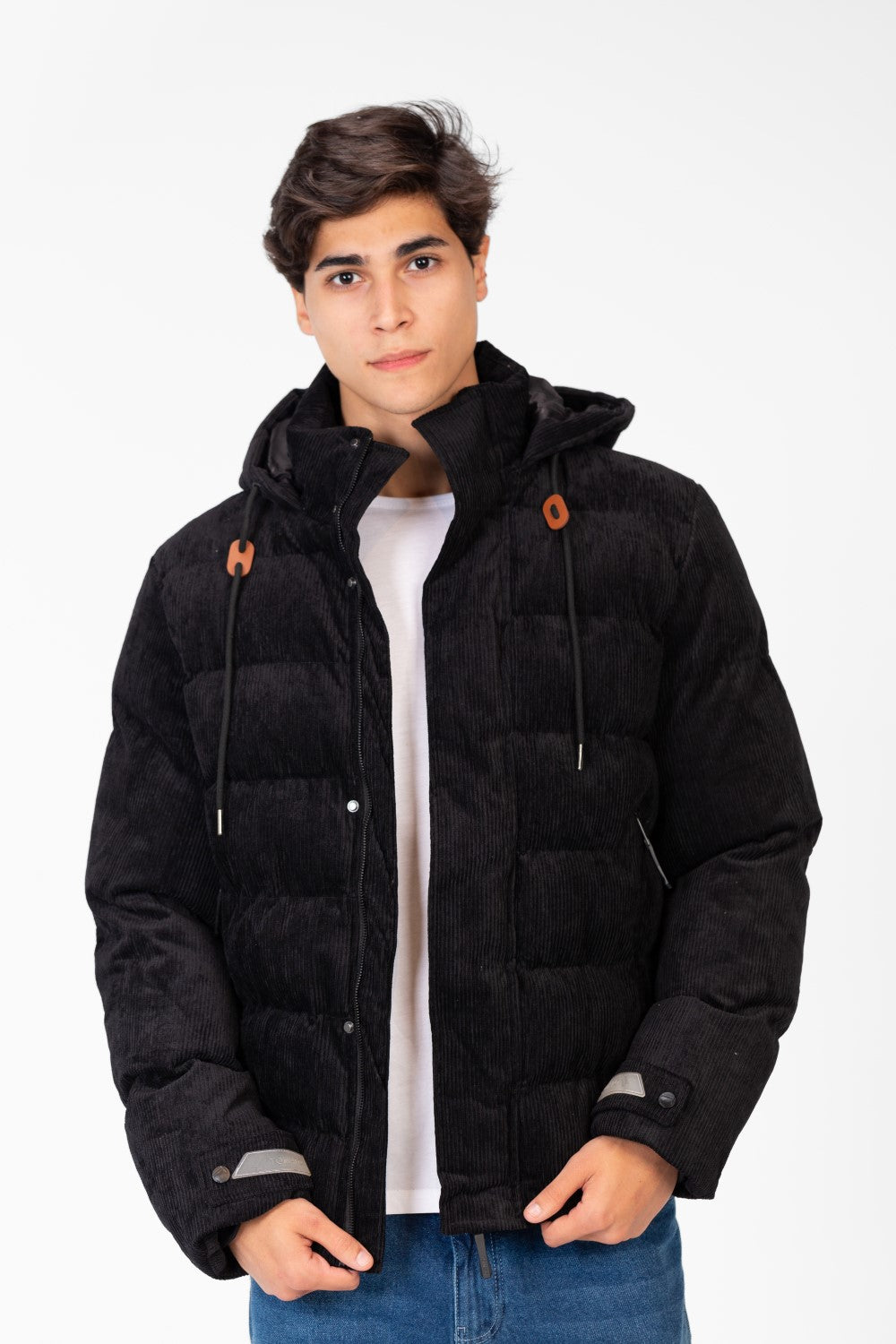 Men's Long Sleeved Velvet Hood Jacket