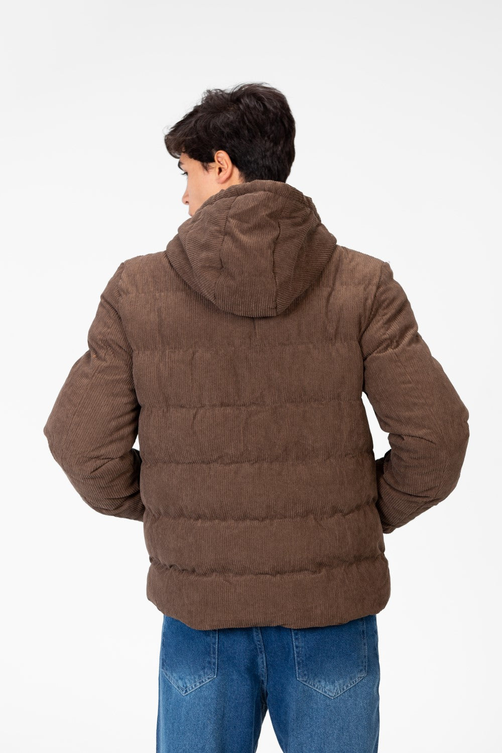 Men's Long Sleeved Velvet Hood Jacket