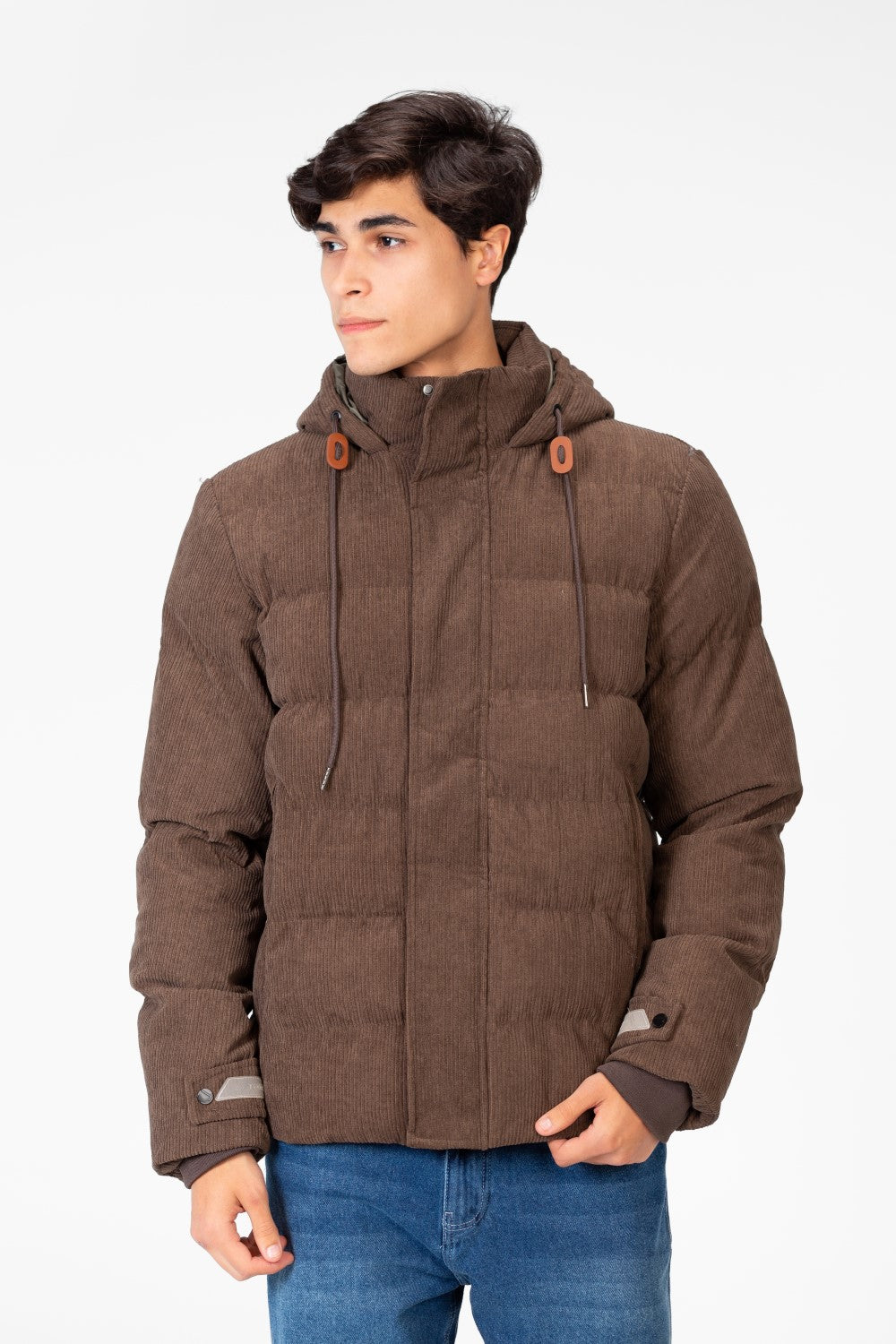 Men's Long Sleeved Velvet Hood Jacket