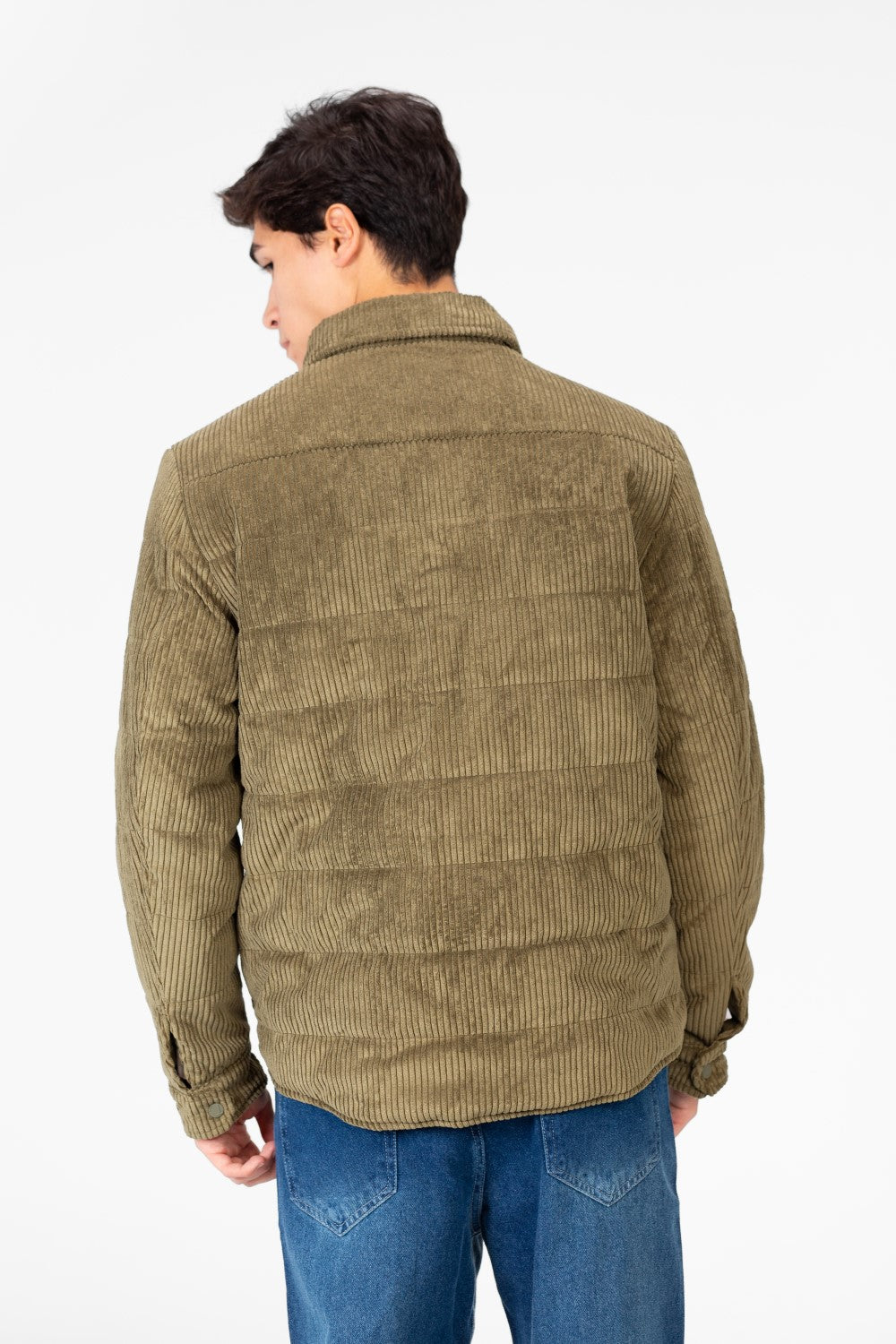 Men's Velvet Jacket With Buttons And Front Pockets