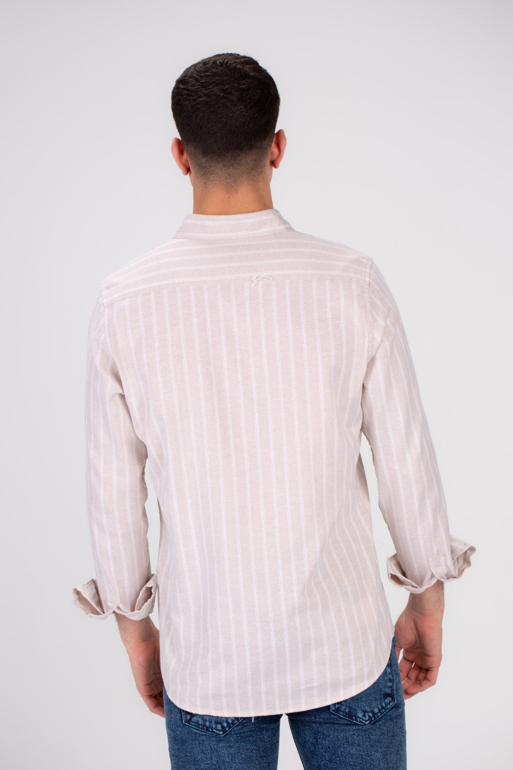 Men's Regular Fit Striped Details Long Sleeves Shirt Crafted From Soft Cotton For All Day Comfort