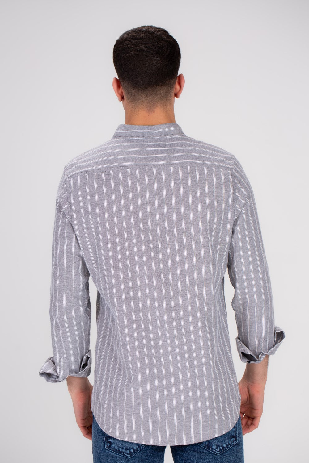 Men's Regular Fit Striped Details Long Sleeves Shirt Crafted From Soft Cotton For All Day Comfort