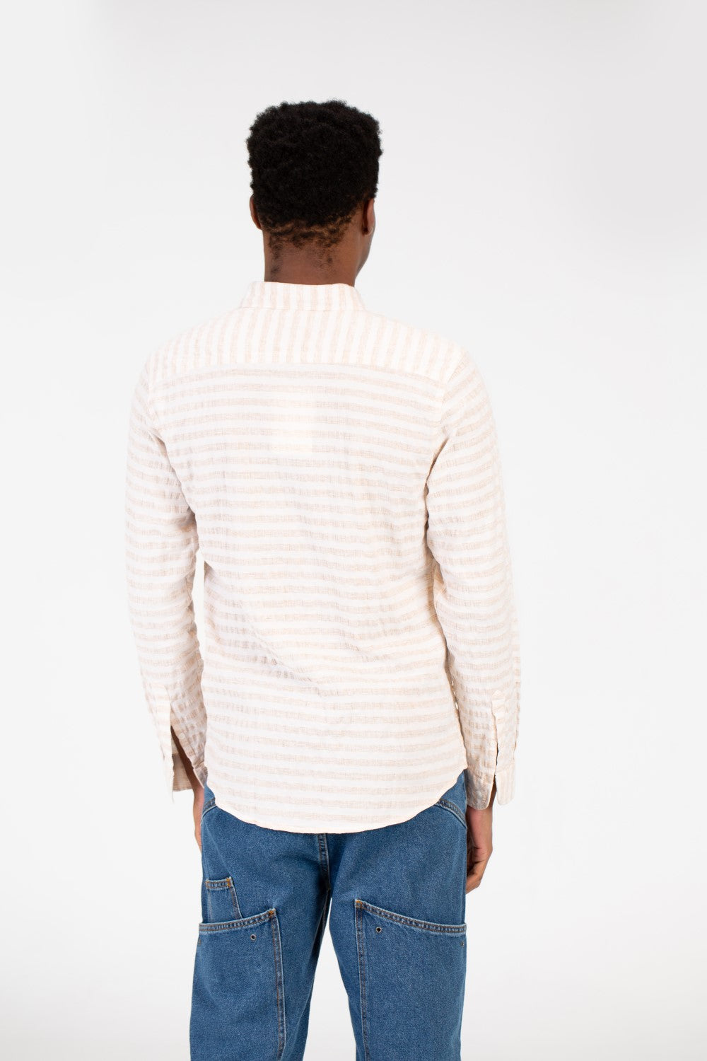 Men's Slim Fit Striped Long Sleeve Shirt