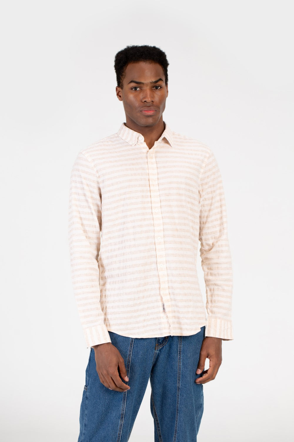 Men's Slim Fit Striped Long Sleeve Shirt