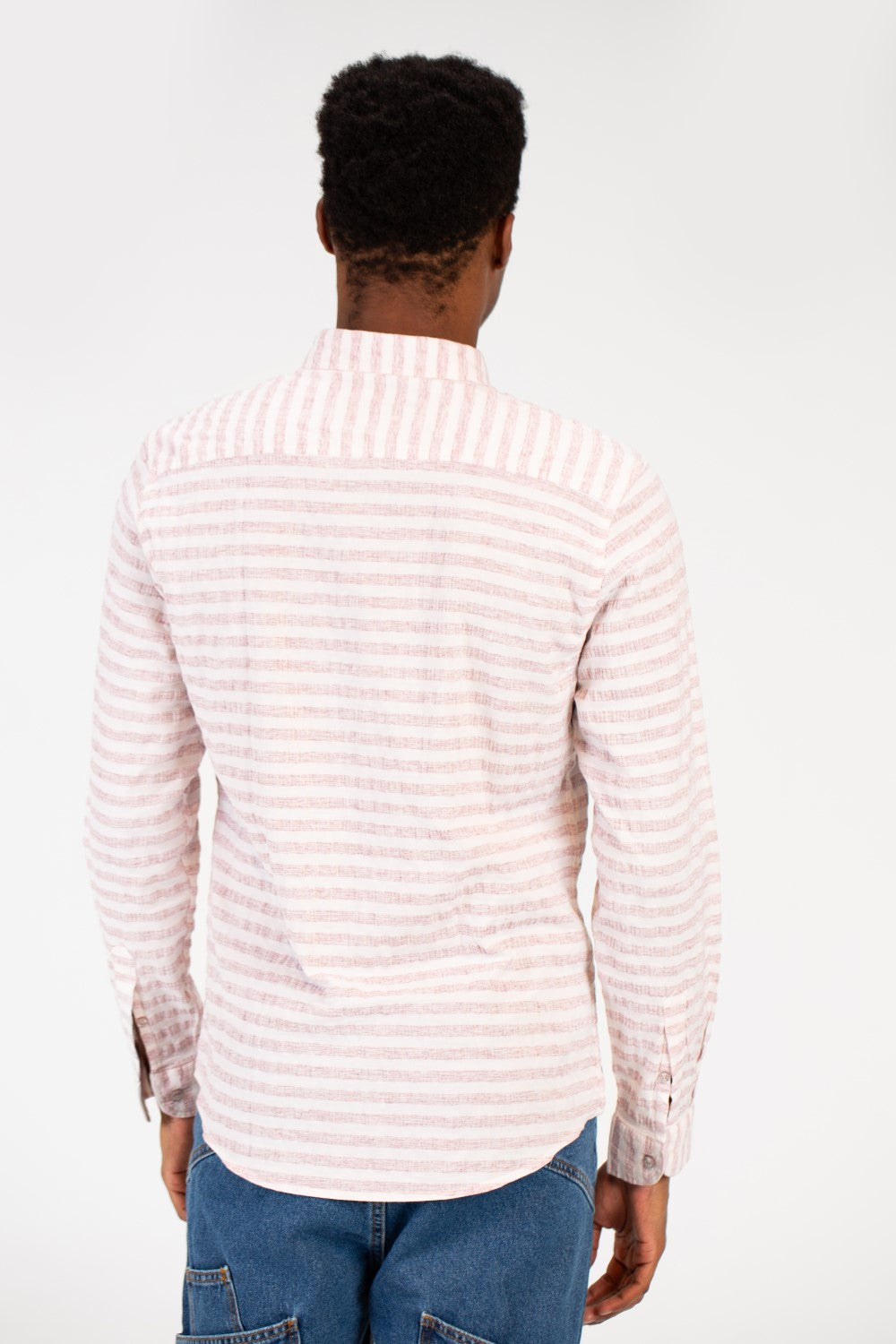 Men's Slim Fit Striped Long Sleeve Shirt