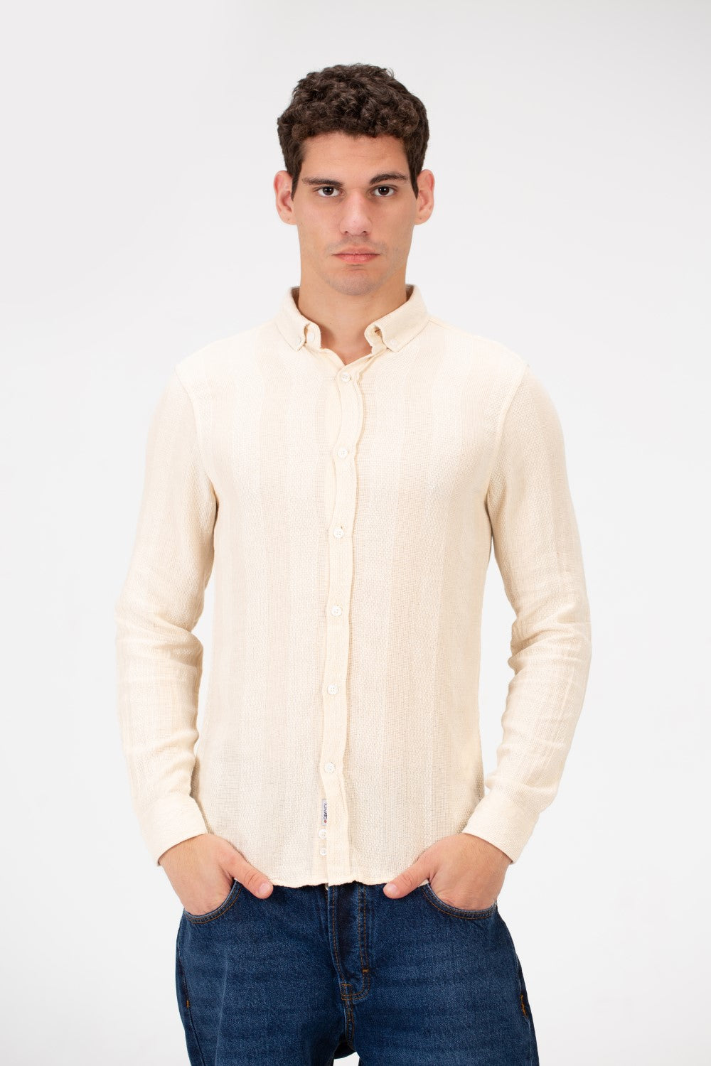 Men's Slim Fit Striped Long Sleeves Shirt