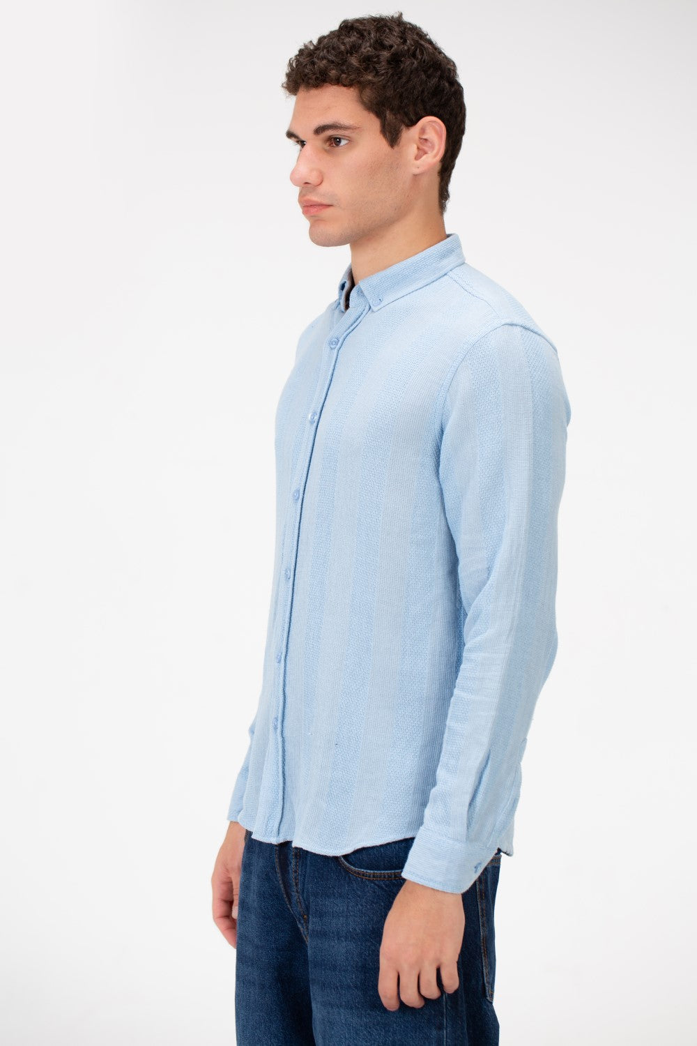 Men's Slim Fit Striped Long Sleeves Shirt