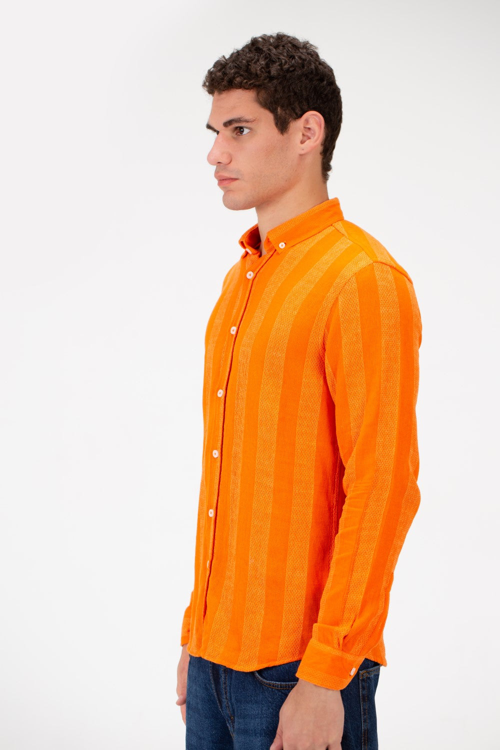 Men's Slim Fit Striped Long Sleeves Shirt