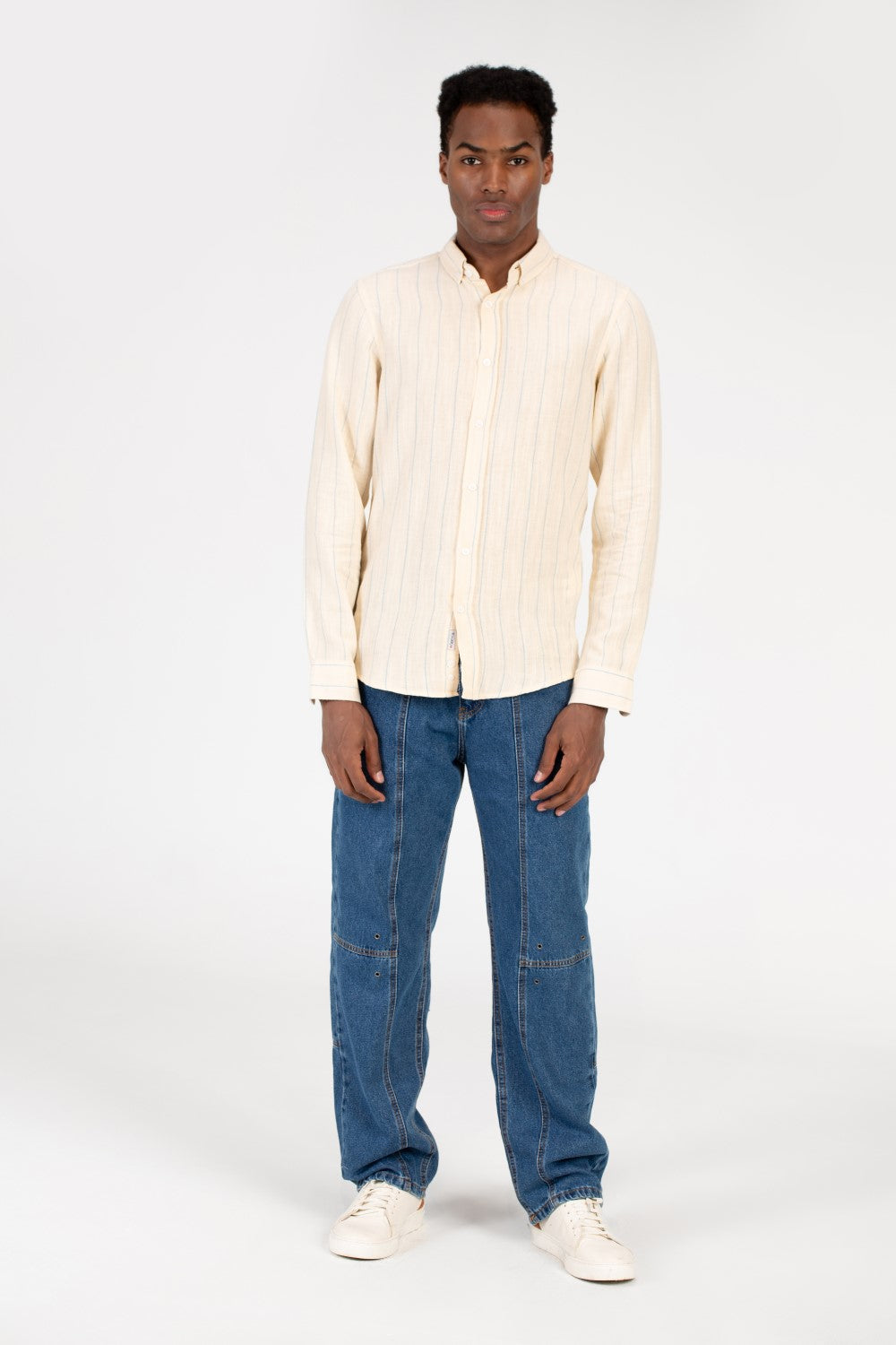 Men's Summer Striped Slim Fit Poplin Shirt