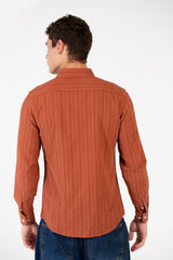 Men's Slim Fit Striped Poplin Shirt