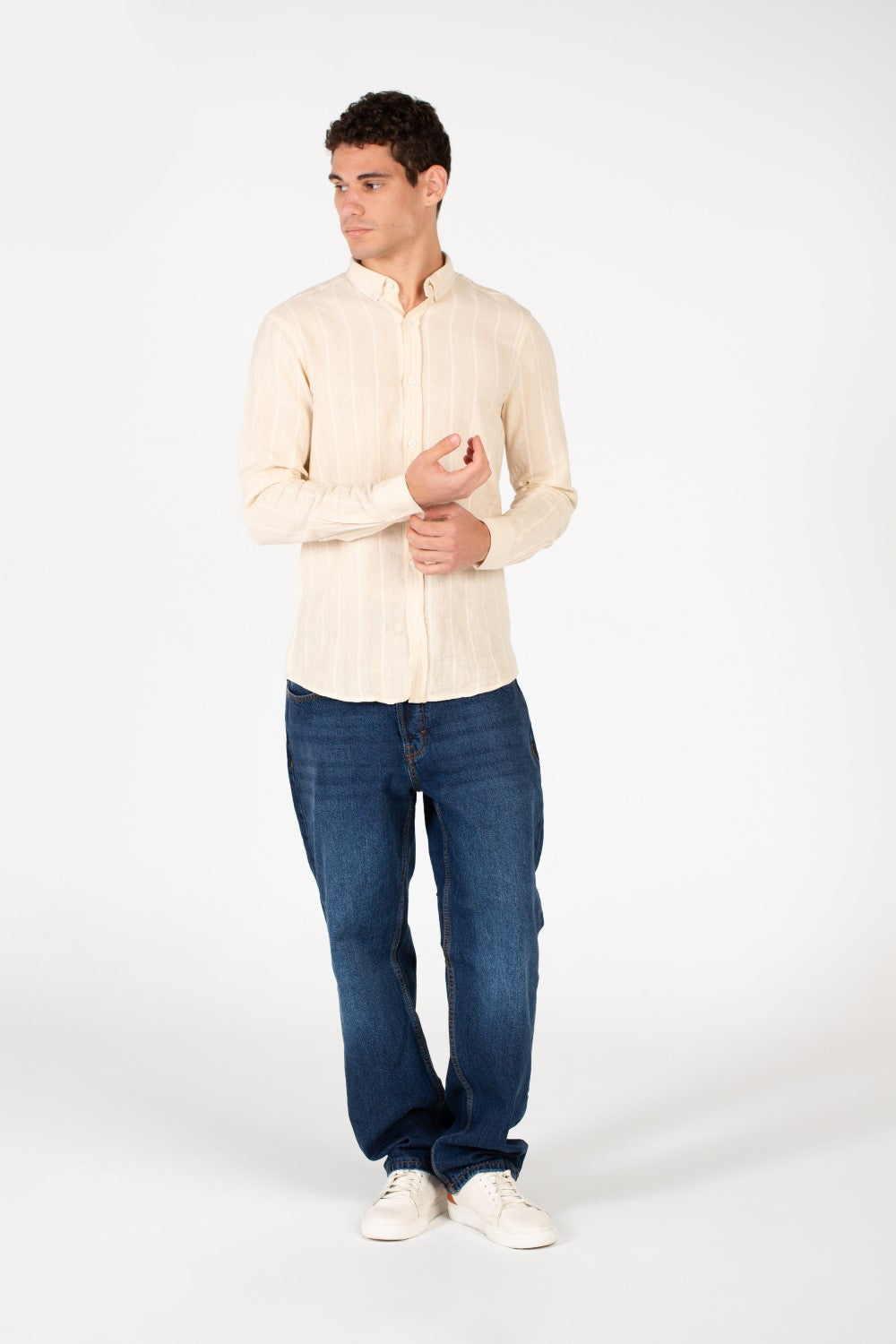 Men's Slim Fit Striped Poplin Shirt