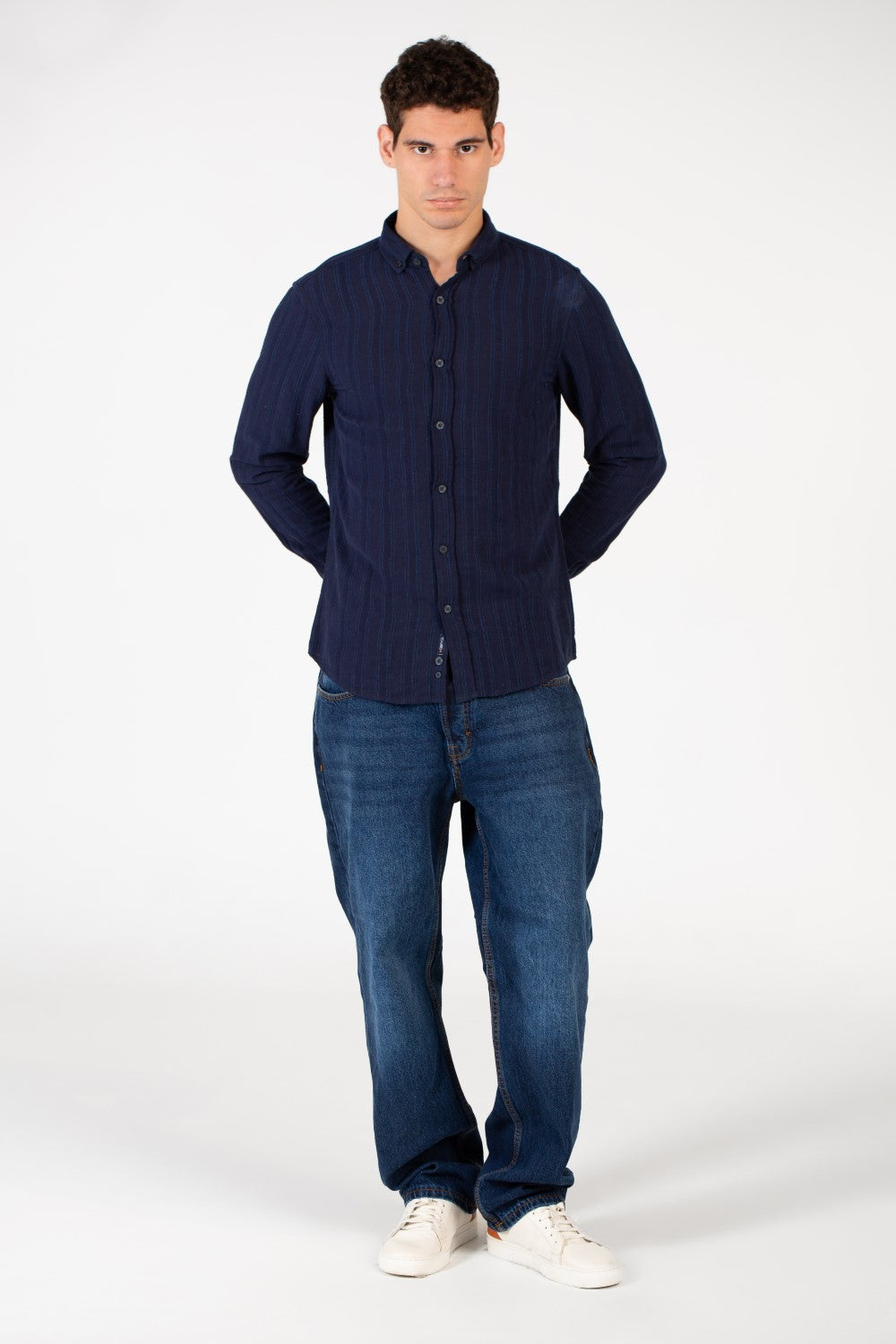 Men's Slim Fit Striped Poplin Shirt