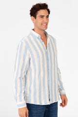 Men's Striped Regular Fit Long Sleeve Shirt