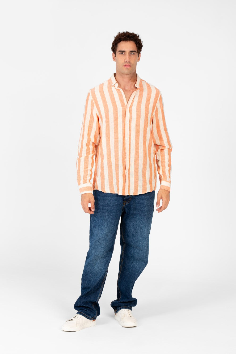 Men's Striped Regular Fit Long Sleeve Shirt