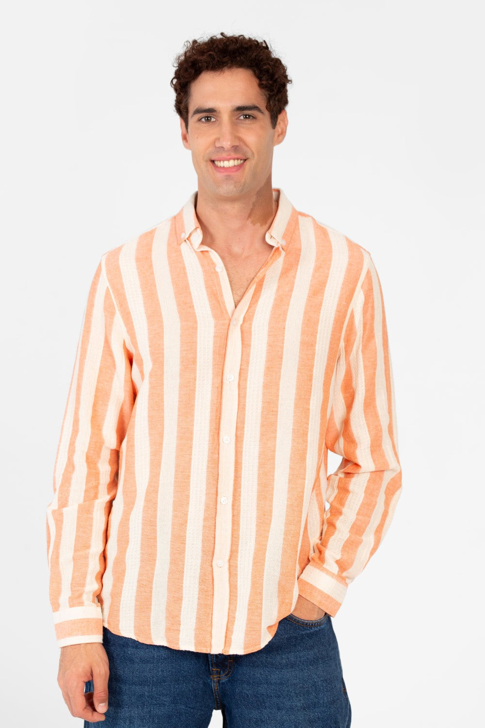 Men's Striped Regular Fit Long Sleeve Shirt