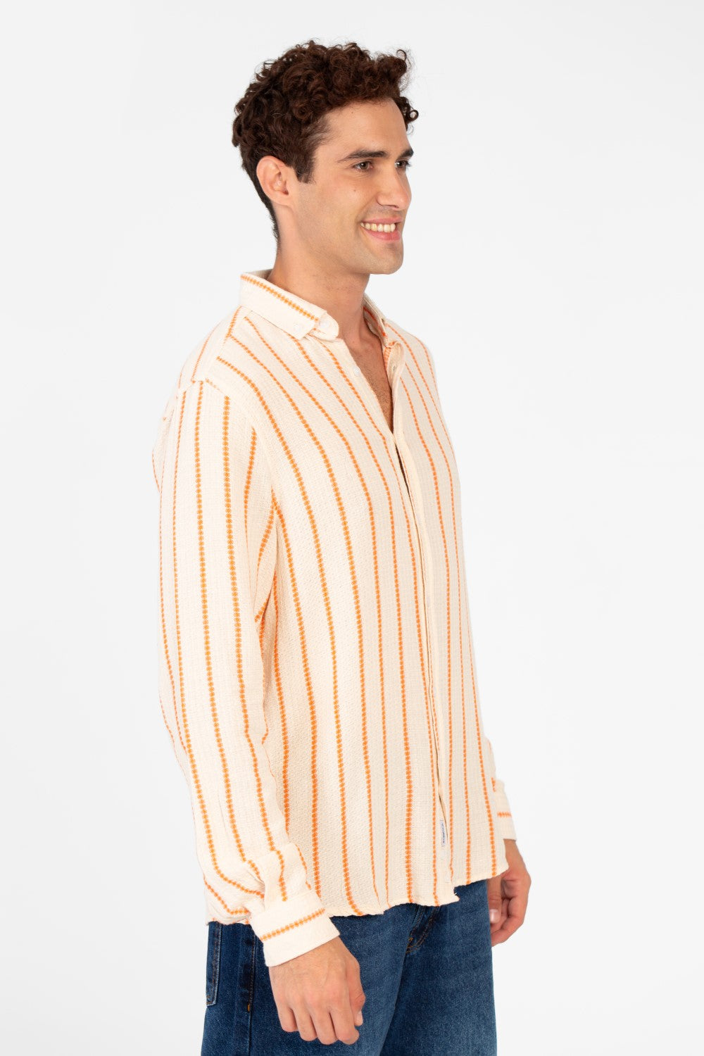 Men's Long Sleeve Regular Fit Striped Shirt