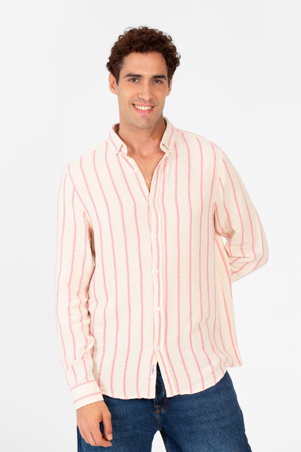 Men's Long Sleeve Regular Fit Striped Shirt