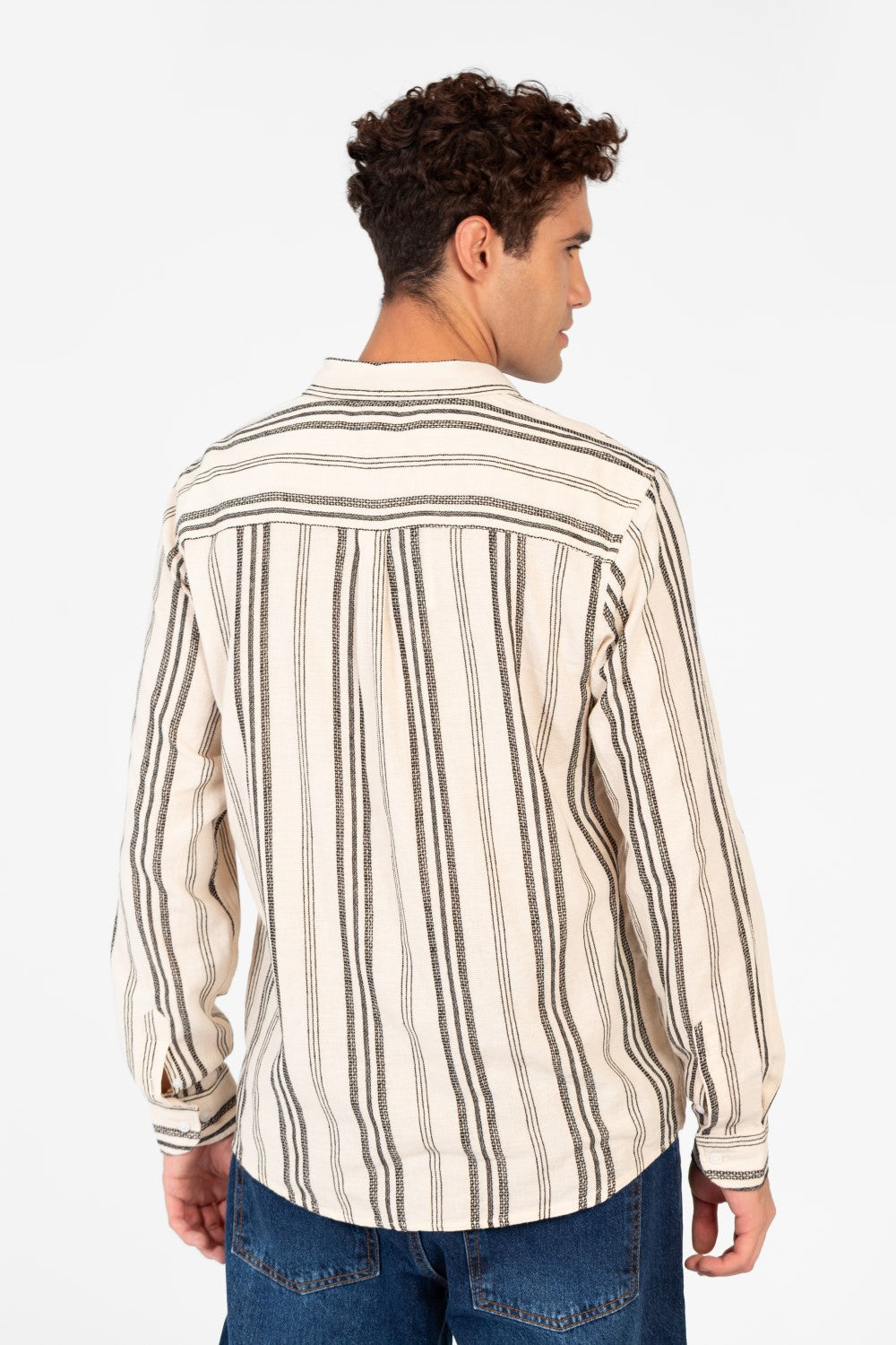 Men's Striped Long Sleeve Regular Fit Shirt