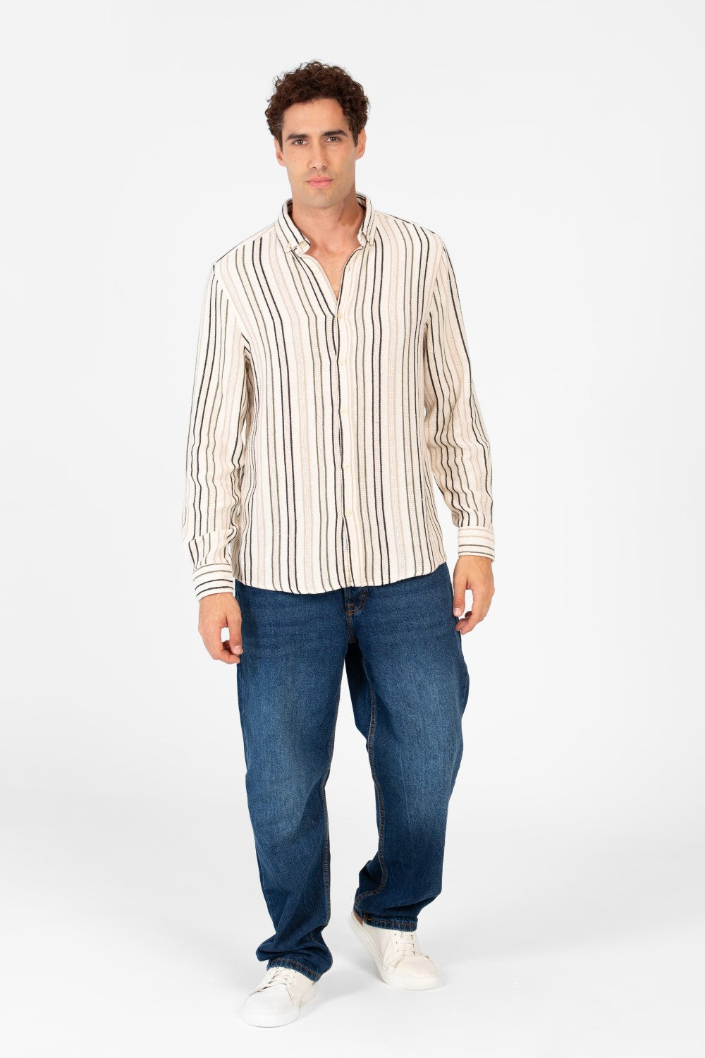 Men's Striped Regular Fit Long Sleeves Shirt