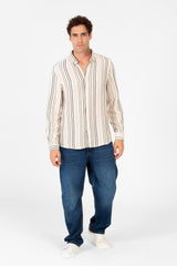 Men's Striped Regular Fit Long Sleeves Shirt