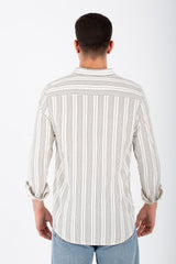 Mens Slim Fit Shirt With Front Pockets And Long Sleeves