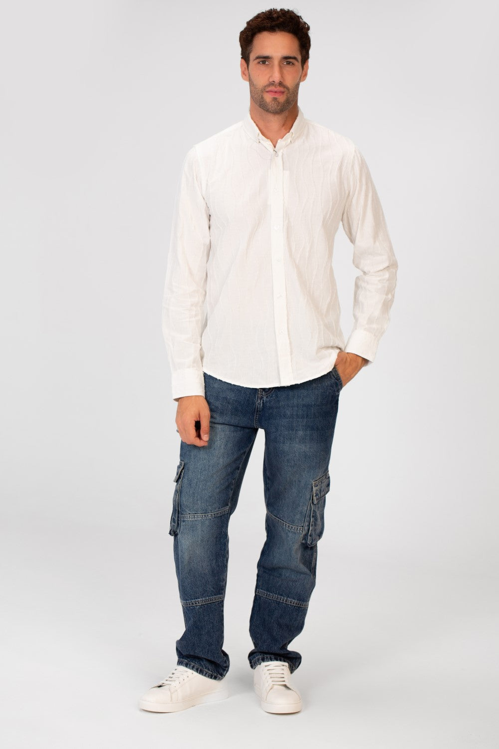 Men's Long Sleeved Striped Slim Fit Shirt In A Comfortable Practical Fit