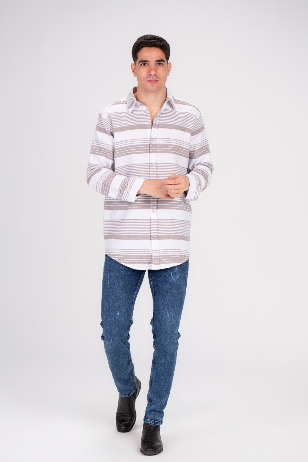 Men's Checked Soft Material Unique Style Shirt Perfect For Chilly Days Or Casual Outings