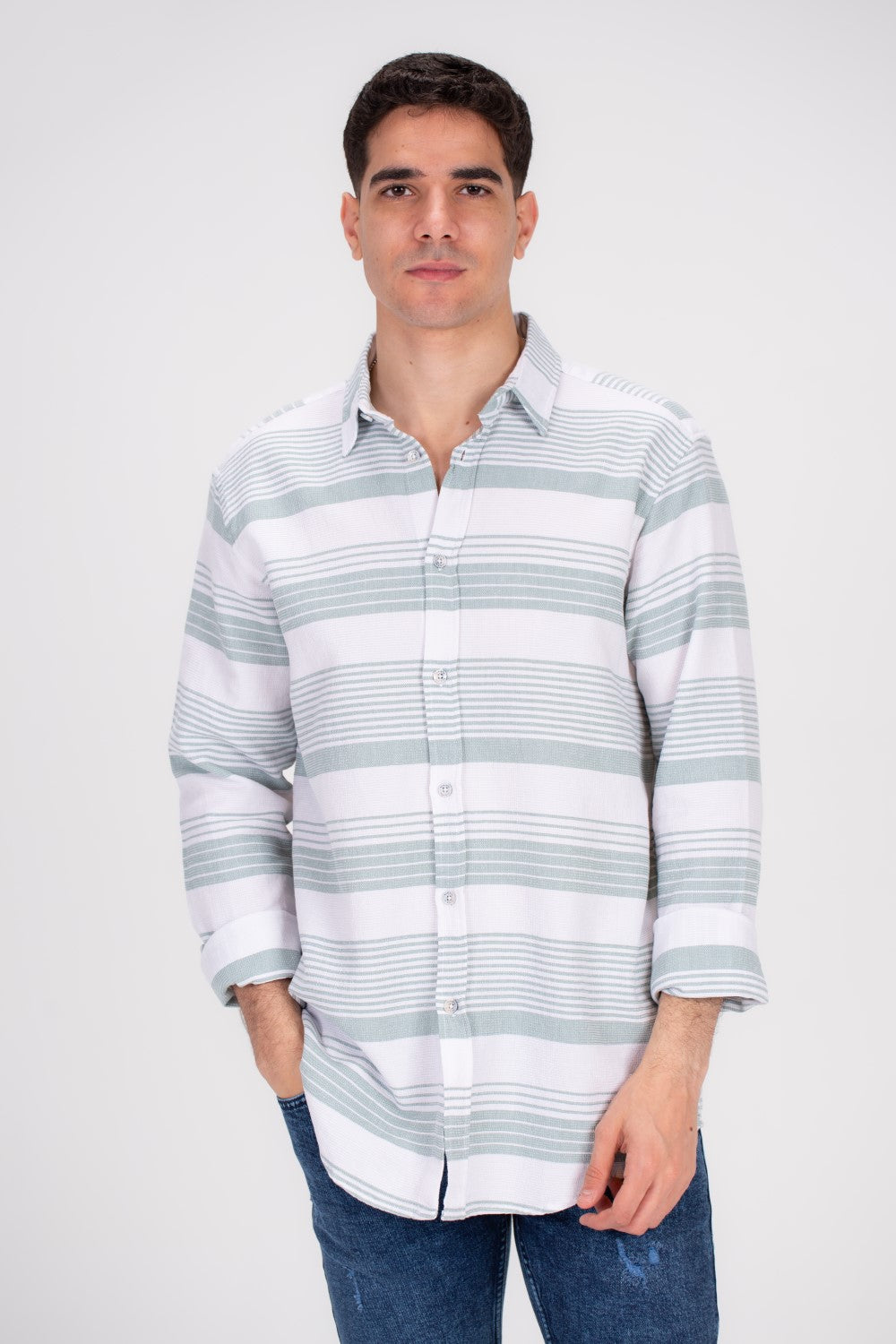 Men's Checked Soft Material Unique Style Shirt Perfect For Chilly Days Or Casual Outings