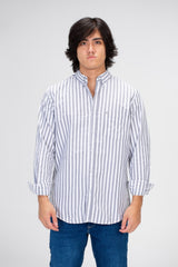 Men's Slim Fit Striped Shirt With Long Sleeves And Button Front