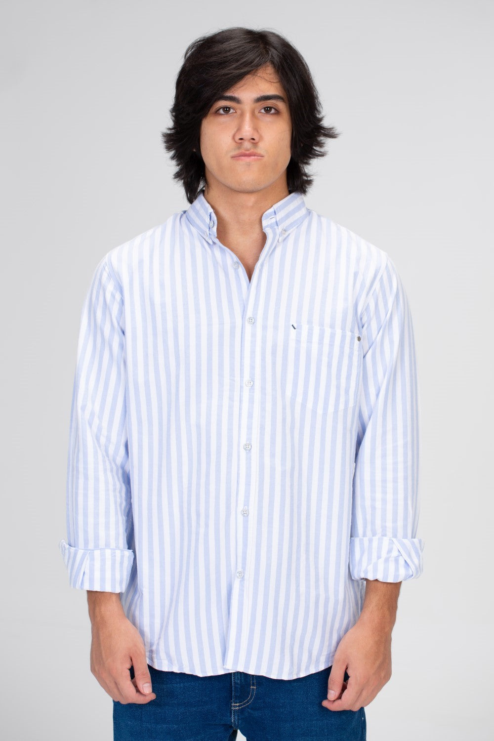 Men's Slim Fit Striped Shirt With Long Sleeves And Button Front