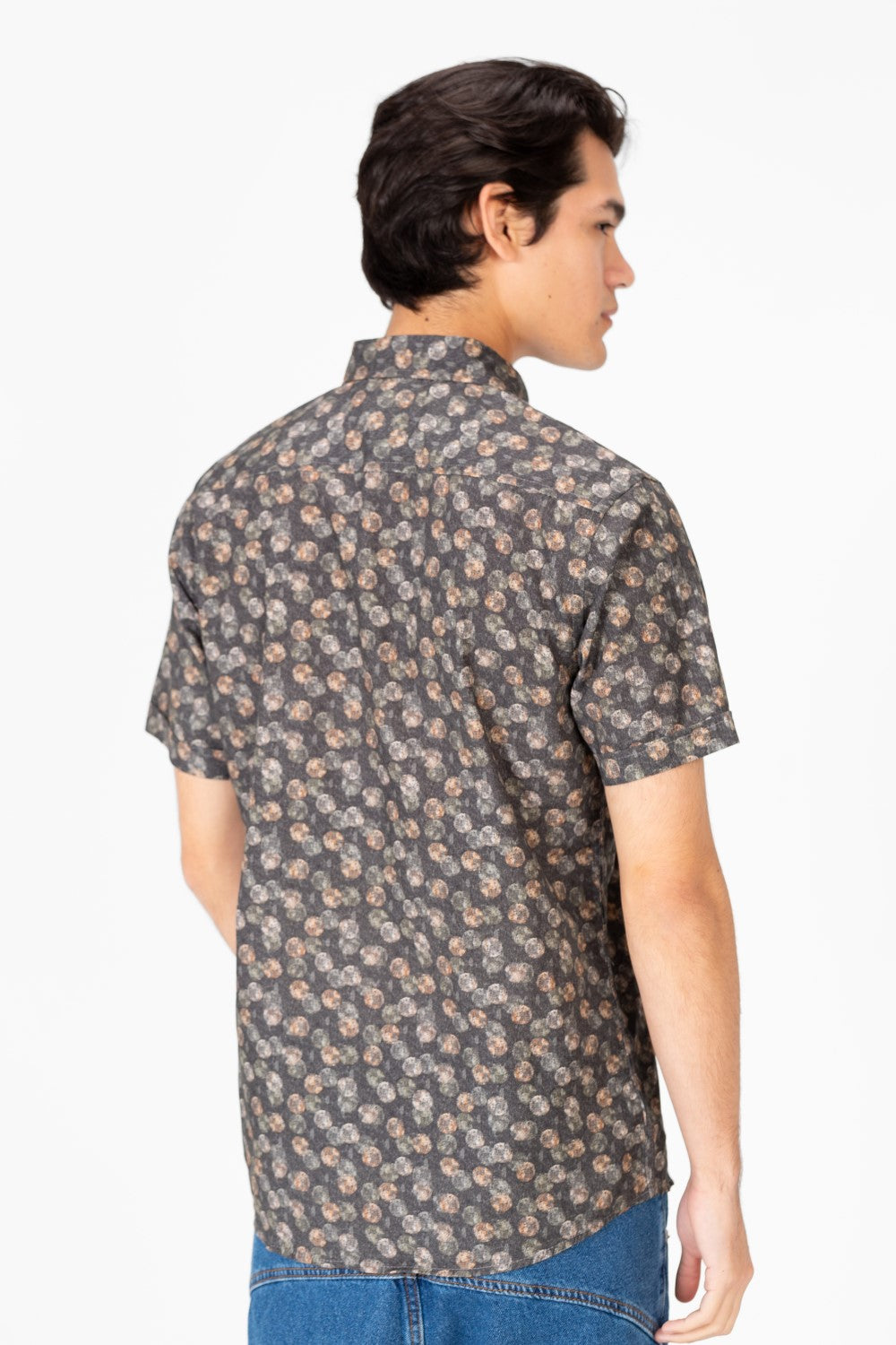 Men's Slim Fit Dotted Half Sleeve Shirt