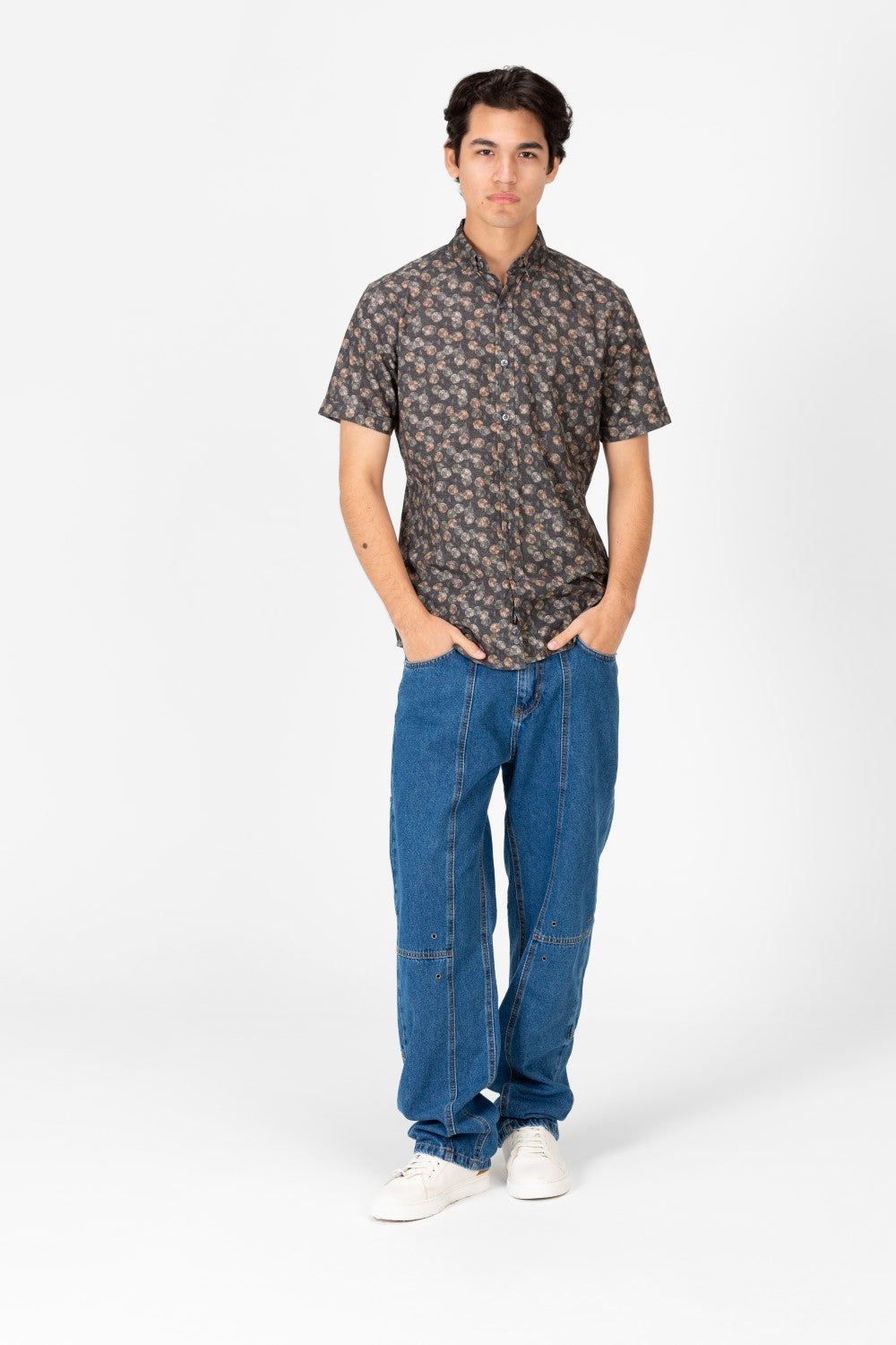Men's Slim Fit Dotted Half Sleeve Shirt