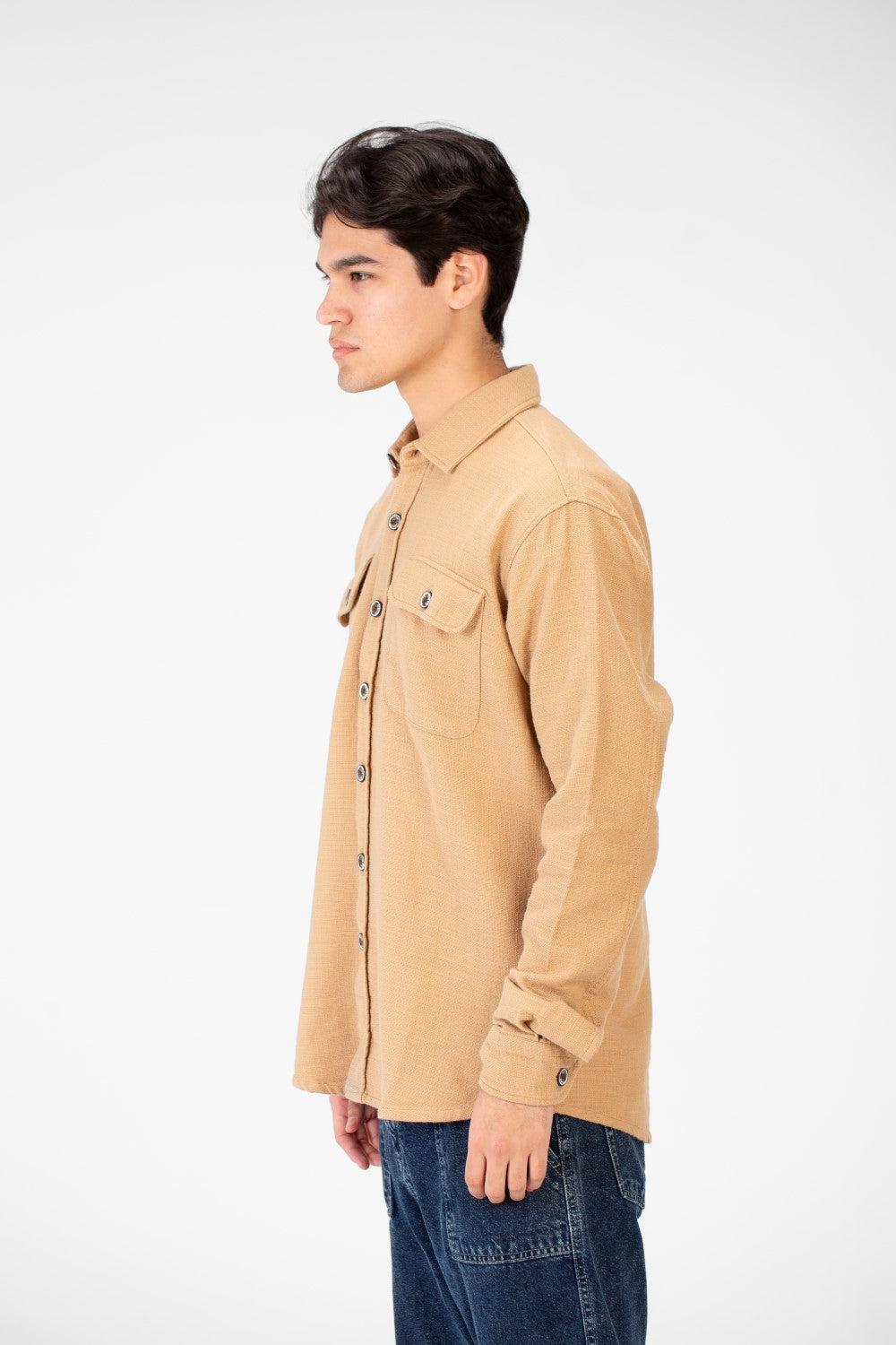 Men's Linen Slim Fit Long Sleeve Shirt