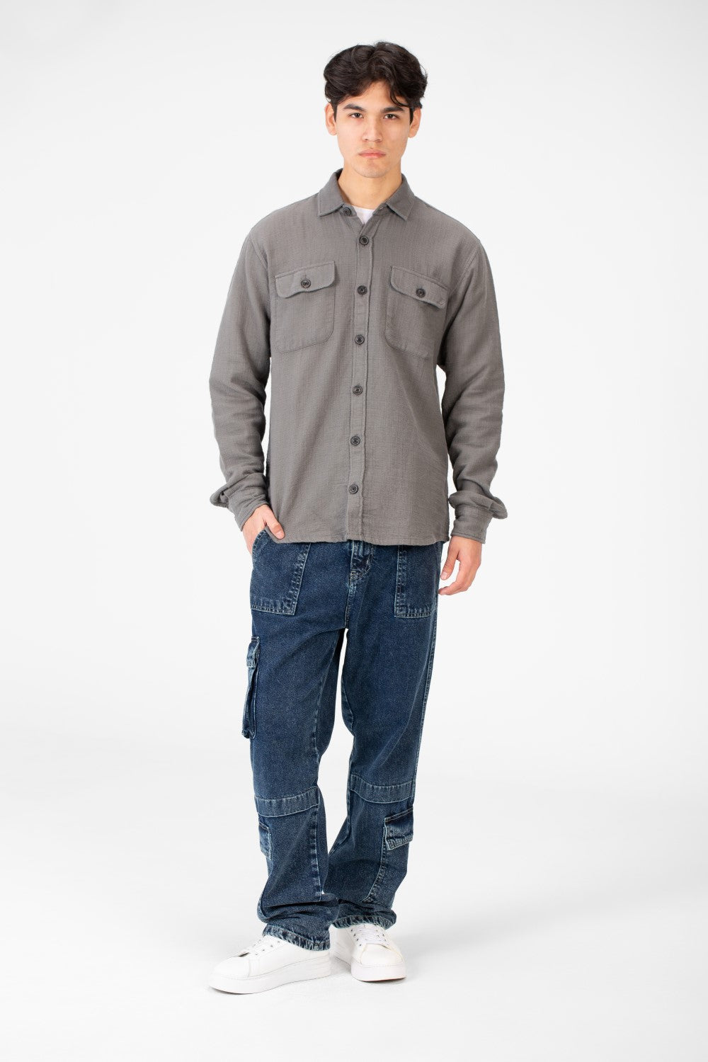 Men's Linen Slim Fit Long Sleeve Shirt