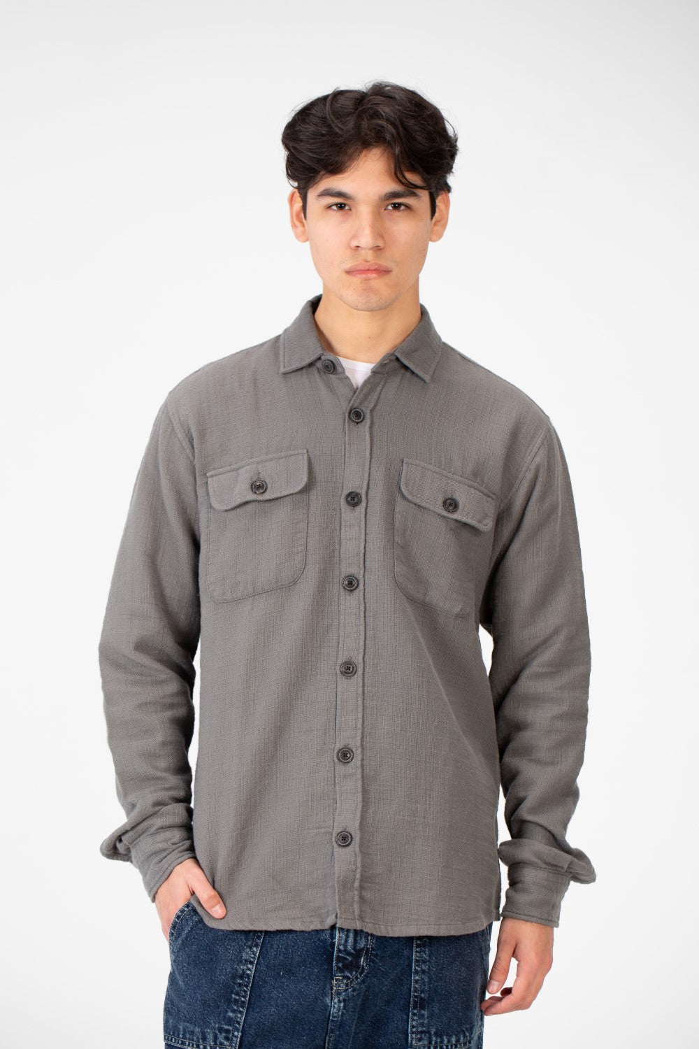 Men's Linen Slim Fit Long Sleeve Shirt