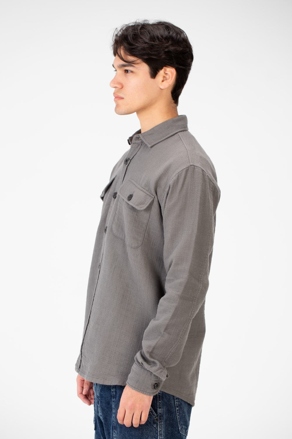 Men's Linen Slim Fit Long Sleeve Shirt