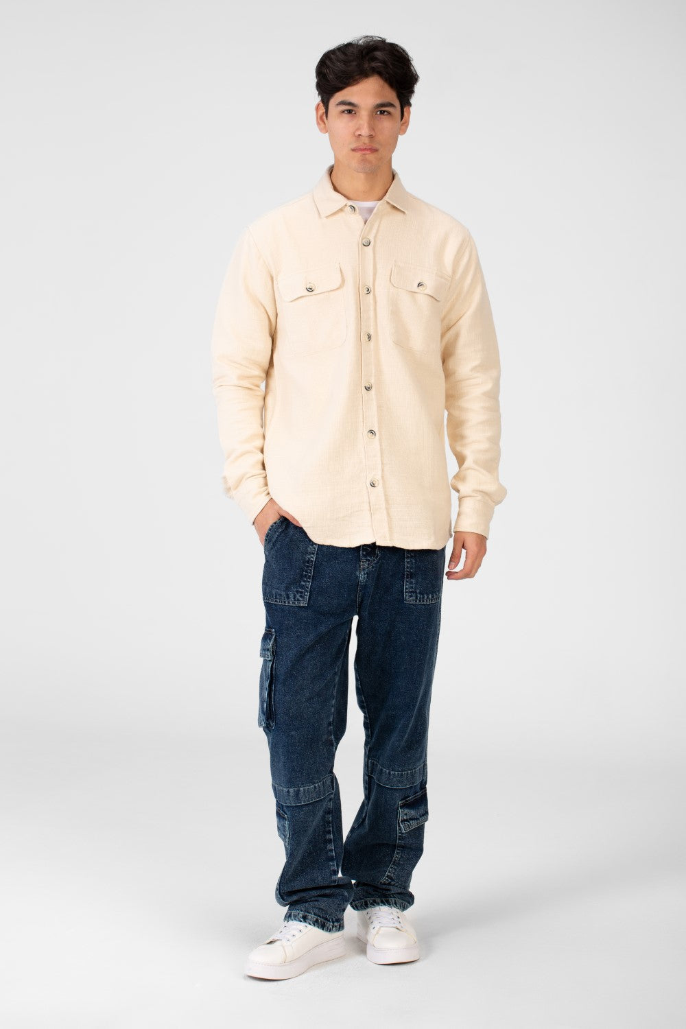 Men's Linen Slim Fit Long Sleeve Shirt